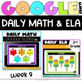 Digital Math and ELA Review for Google Classroom™ Bundle Week 9