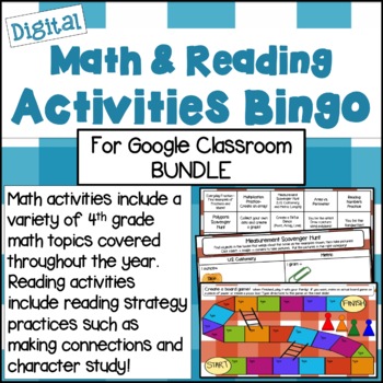 Preview of Digital Math and Reading Activities Bingo BUNDLE (Distance Learning)