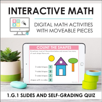 Preview of Digital Math for 1.G.1 - Geometry, Attributes (Slides + Self-Grading Quiz)