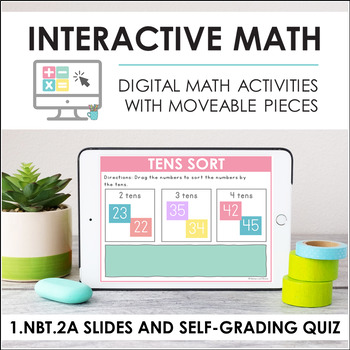 Preview of Digital Math for 1.NBT.2A - Ten as Group of Ones (Slides + Self-Grading Quiz)