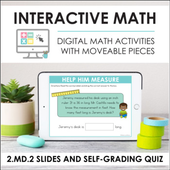 Preview of Digital Math for 2.MD.2 - Measurement Units (Slides + Self-Grading Quiz)