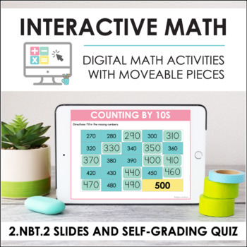 Preview of Digital Math for 2.NBT.2 - Skip Counting (Slides + Self-Grading Quiz)
