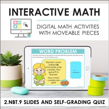 Preview of Digital Math for 2.NBT.9 - Add/Sub Strategies (Slides + Self-Grading Quiz)