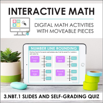 Preview of Digital Math for 3.NBT.1 - Rounding (Slides + Self-Grading Quiz)