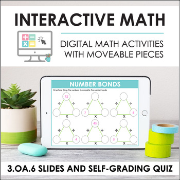 Preview of Digital Math for 3.OA.6 - Unknown Factors Divison (Slides + Self-Grading Quiz)
