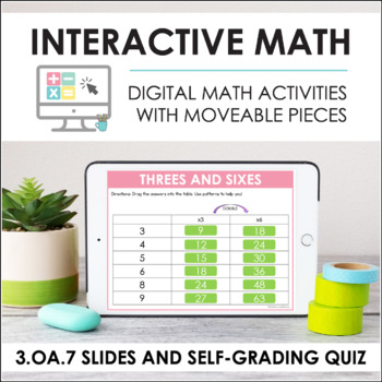 Preview of Digital Math for 3.OA.7 - Division + Mult. Fluency (Slides + Self-Grading Quiz)