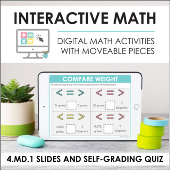 Preview of Digital Math for 4.MD.1 - Units of Measurement (Slides + Self-Grading Quiz)