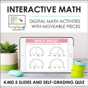 Preview of Digital Math for 4.MD.5 - Angles (Slides + Self-Grading Quiz)