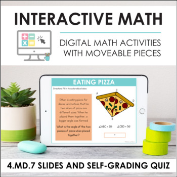 Preview of Digital Math for 4.MD.7 - Add & Subtract Angles (Slides + Self-Grading Quiz)