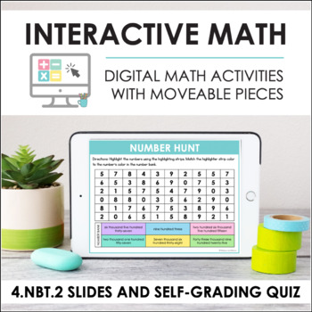 Preview of Digital Math for 4.NBT.2 - Comparing Place Value  (Slides + Self-Grading Quiz)