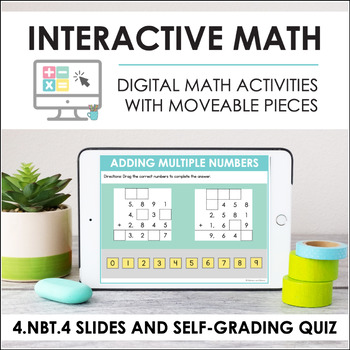 Preview of Digital Math for 4.NBT.4 - Standard Algorithm (Slides + Self-Grading Quiz)