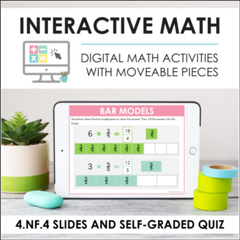 Preview of Digital Math for 4.NF.4 - Multiply Fractions (Slides + Self-Grading Quiz)