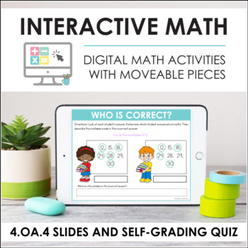 Preview of Digital Math for 4.OA.4 - Factors, Prime/Composite (Slides + Self-Grading Quiz)