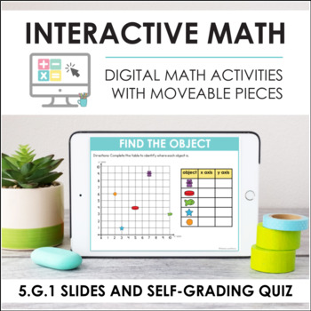 Preview of Digital Math for 5.G.1 - Coordinates (Slides + Self-Grading Quiz)