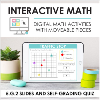Preview of Digital Math for 5.G.2 - Graphing/Coordinate Planes (Slides + Self-Grading Quiz)