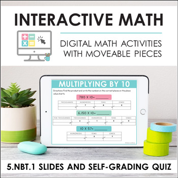 Preview of Digital Math for 5.NBT.1 - Place Value (Slides + Self-Grading Quiz)