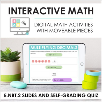 Preview of Digital Math for 5.NBT.2 - Power of 10 (Slides + Self-Grading Quiz)
