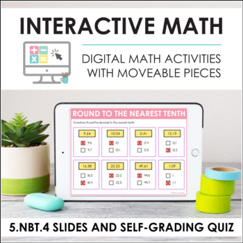 Preview of Digital Math for 5.NBT.4 - Rounding Decimals (Slides + Self-Grading Quiz)