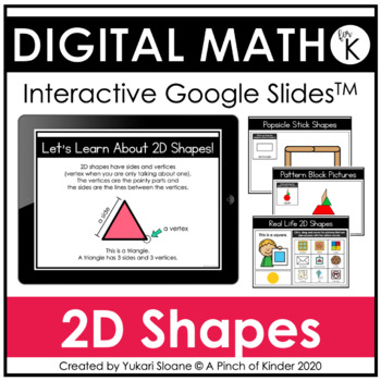 Preview of Digital Math for Kindergarten - 2D Shapes (Google Slides™)