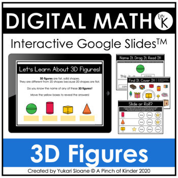 Preview of Digital Math for Kindergarten - 3D Figures (Google Slides™)