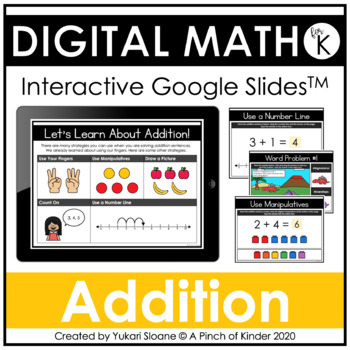 Preview of Digital Math for Kindergarten - Addition (Google Slides™)