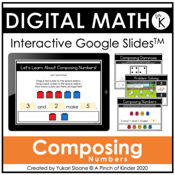 Preview of Digital Math for Kindergarten - Composing Numbers (Google Slides™)