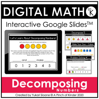 Preview of Digital Math for Kindergarten - Decomposing Numbers (Google Slides™)