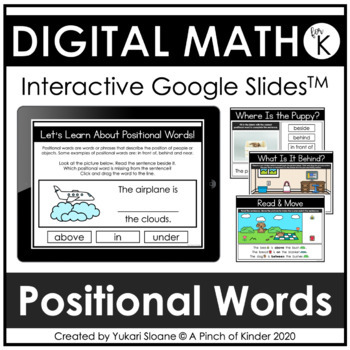 Preview of Digital Math for Kindergarten - Positional Words (Google Slides™)