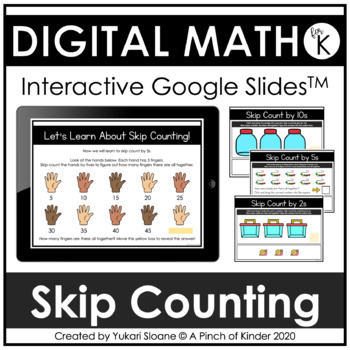 Preview of Digital Math for Kindergarten - Skip Counting (Google Slides™)