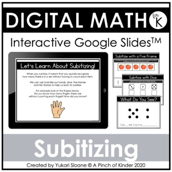 Preview of Digital Math for Kindergarten - Subitizing (Google Slides™)
