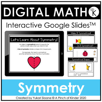 Preview of Digital Math for Kindergarten - Symmetry (Google Slides™)