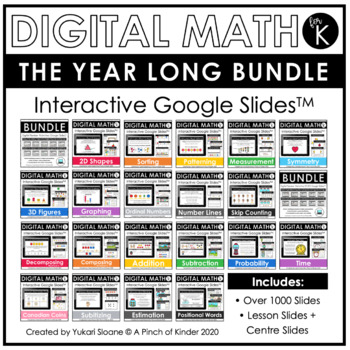 Preview of Digital Math for Kindergarten - The Year Long BUNDLE (Google Slides™)