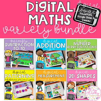 Preview of Digital Maths Variety BUNDLE - SeeSaw, Google Slides & PowerPoint