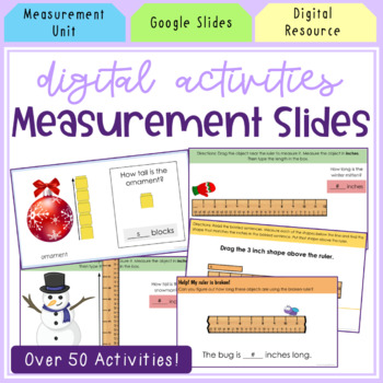 Preview of Measurement Activities (Nonstandard Units and to the Nearest Inch) - Digital