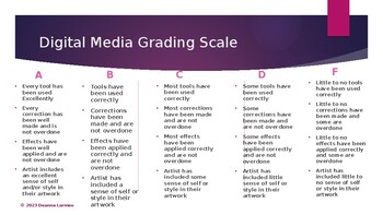 Preview of Digital Media Grading Scale