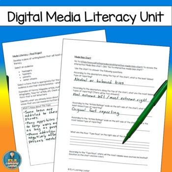 Preview of Digital Media Literacy Unit