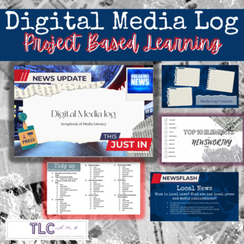 Preview of Digital Media Log Current Events Project Based Learning Unit Slides and Lecture