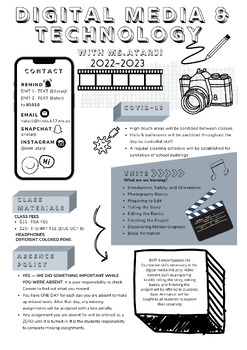 Preview of Digital Media/ Photography Syllabus - Fully Editable in Canva