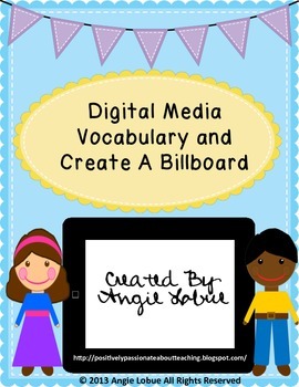 Preview of Digital Media Vocabulary, Create a Billboard Activity, and Rubric
