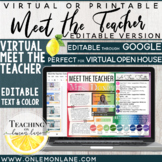 Digital Meet the Teacher Editable Presentation Virtual Lea