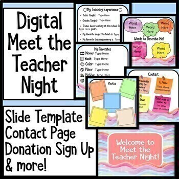 Preview of Digital Meet the Teacher Night EDITABLE Slideshow Presentation
