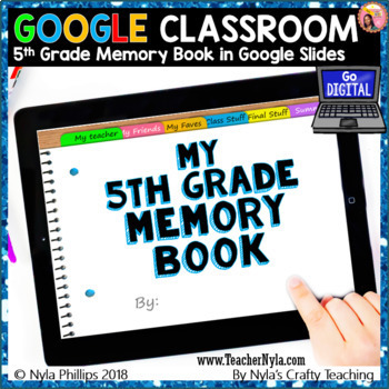 Preview of Digital Memory Book Fifth Grade for Google Classroom™ Distance Learning