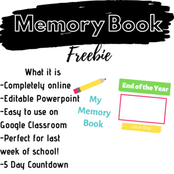 Preview of Digital Memory Book - End of the Year Freebie