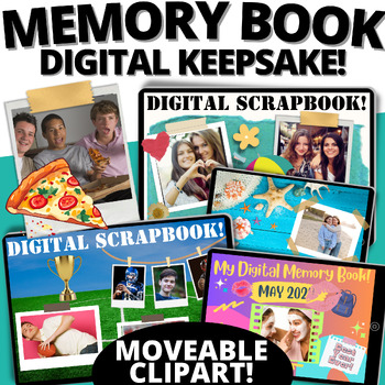 Preview of DIGITAL MEMORY BOOK SCRAPBOOK End Of Year Activities Keepsake Fun Resources