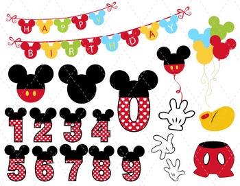 Preview of Digital Mickey Mouse Clip Art Mickey Mouse Party Mickey Mouse Numbers 00167