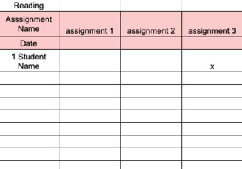 missing assignment template google docs