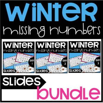 Preview of Missing Numbers Winter Theme Bundle | Missing Numbers Activity | Numbers to 20