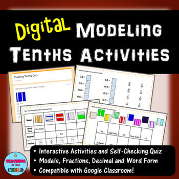 Preview of Digital Modeling Tenths Activities | Distance Learning