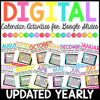 Preview of Digital Monthly Calendar Activities BUNDLE