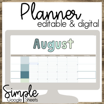 Preview of Digital Monthly Planner 